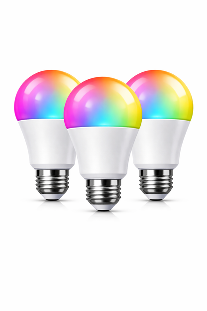 Multi-Color LED Light Bulbs - 3 Pack - Standard Size